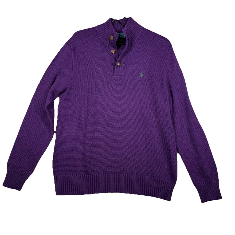 Polo Ralph Lauren Men's Medium Knit Sweater‎ Exclusive Of Decoration Purple